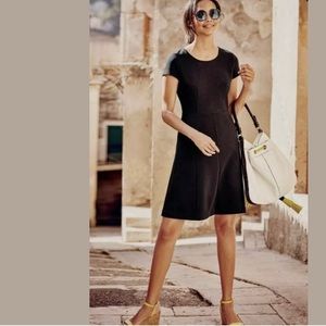 BODEN Maggie Ottoman Dress Black Fit & Flare Knit Sift Sheath Classic Workwear